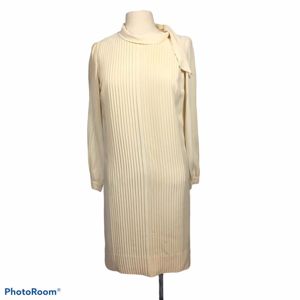 Nardis of Dallas Vintage 60's Cream Pleated Dress
